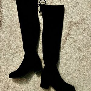 Sexy Black Knee High Boots